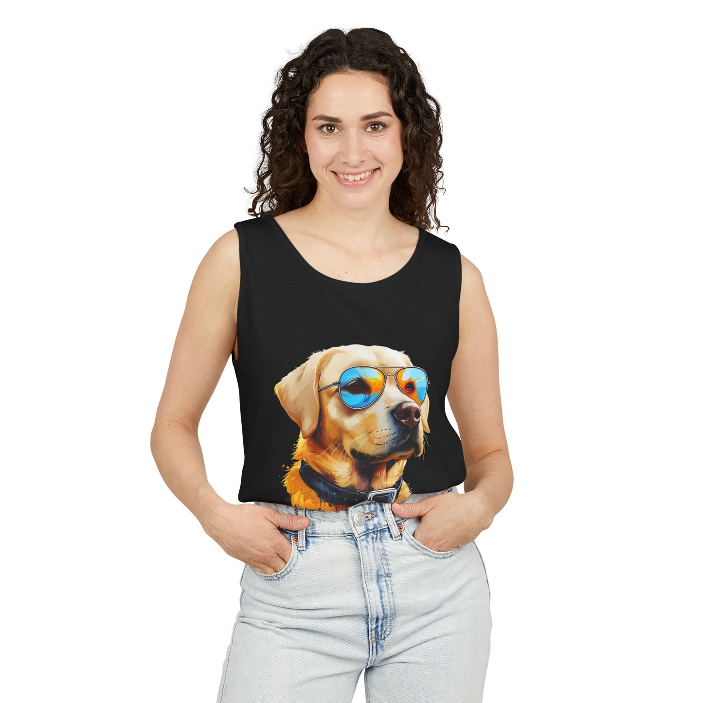Colorful Labrador Retriever Art Tank Top - Summer Dog Lover Graphic Tee - Unisex Cotton Sleeveless Shirt