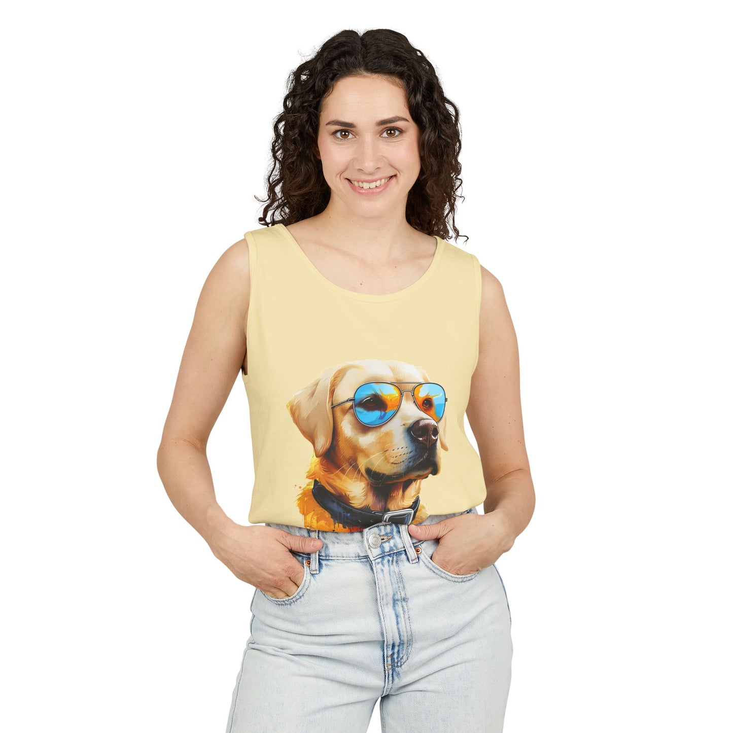 Colorful Labrador Retriever Art Tank Top - Summer Dog Lover Graphic Tee - Unisex Cotton Sleeveless Shirt