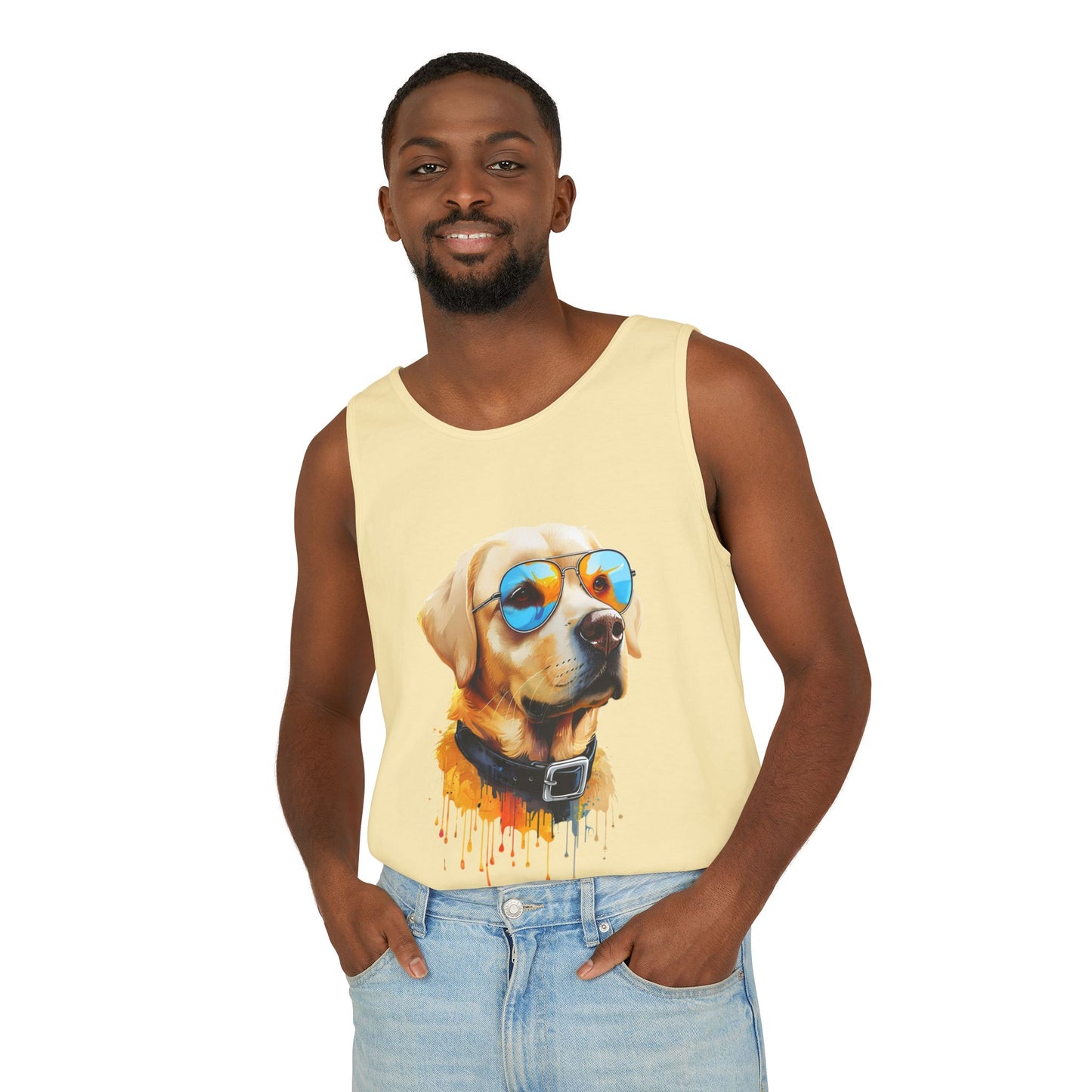 Colorful Labrador Retriever Art Tank Top - Summer Dog Lover Graphic Tee - Unisex Cotton Sleeveless Shirt
