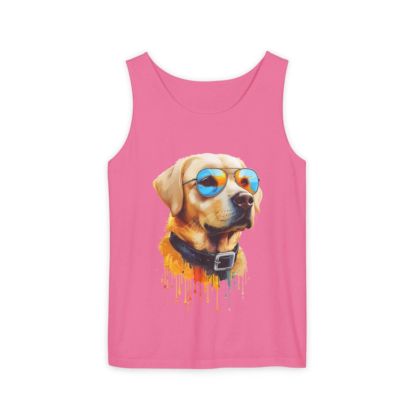 Colorful Labrador Retriever Art Tank Top - Summer Dog Lover Graphic Tee - Unisex Cotton Sleeveless Shirt