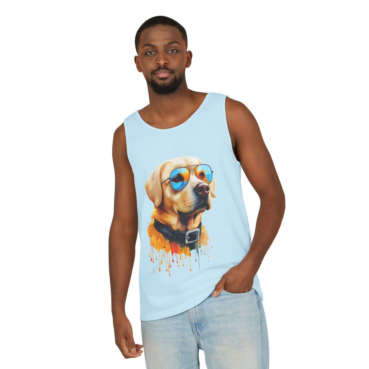 Colorful Labrador Retriever Art Tank Top - Summer Dog Lover Graphic Tee - Unisex Cotton Sleeveless Shirt