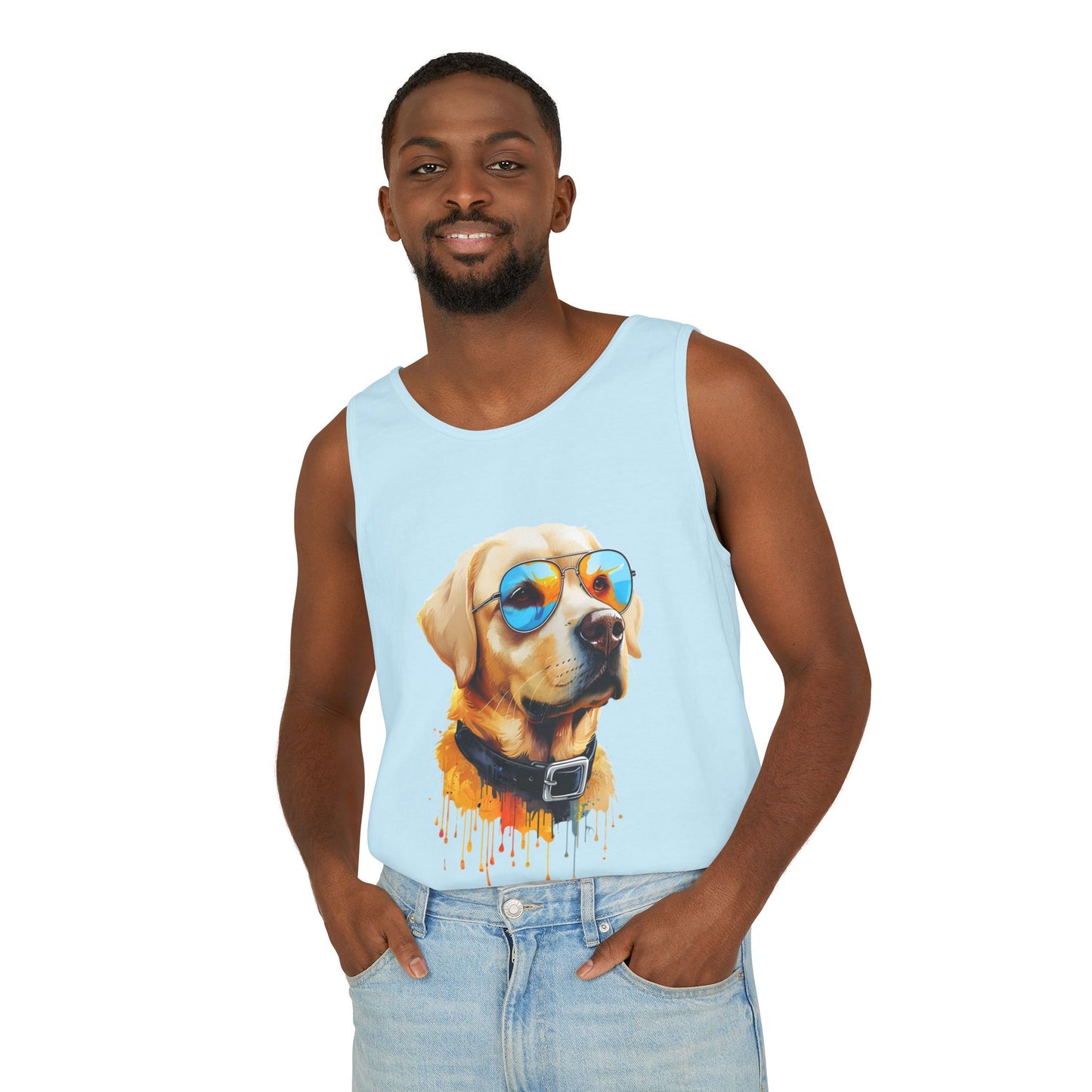 Colorful Labrador Retriever Art Tank Top - Summer Dog Lover Graphic Tee - Unisex Cotton Sleeveless Shirt