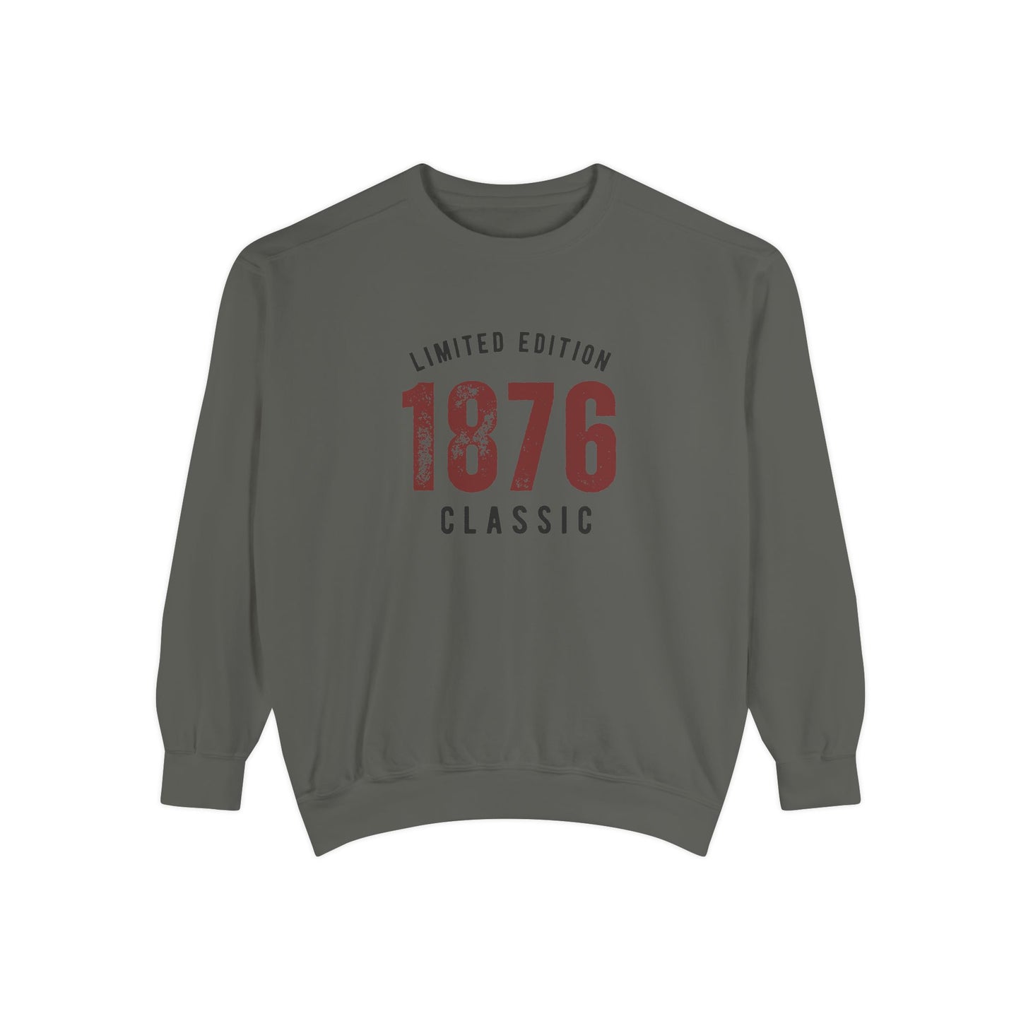 Limited Edition 1876 Classic Unisex College Crewneck Sweatshirt | Vintage College Retro Graphic Pullover