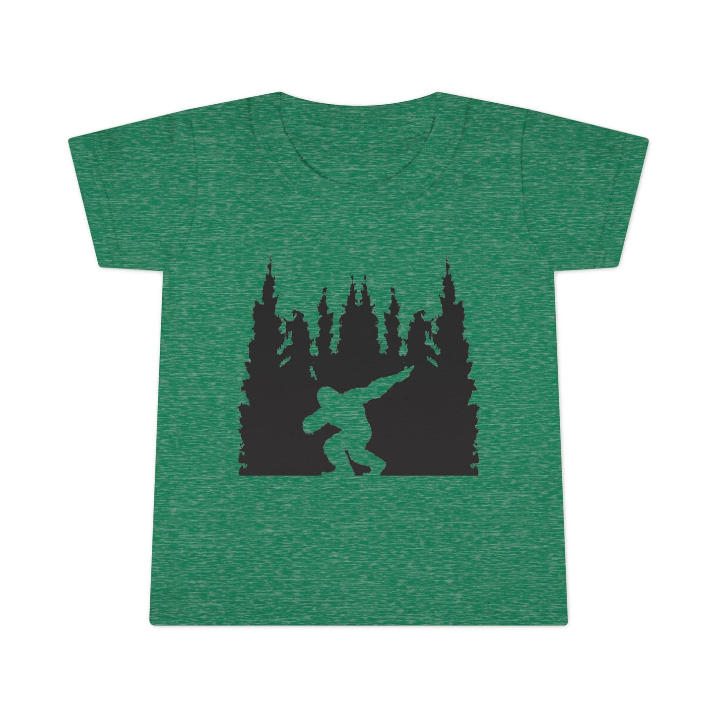 Toddler Bigfoot Adventure T-Shirt | Kids Sasquatch Forest Silhouette Tee | Outdoor Wilderness Shirt | Unisex Children's Cryptid Graphic Tee