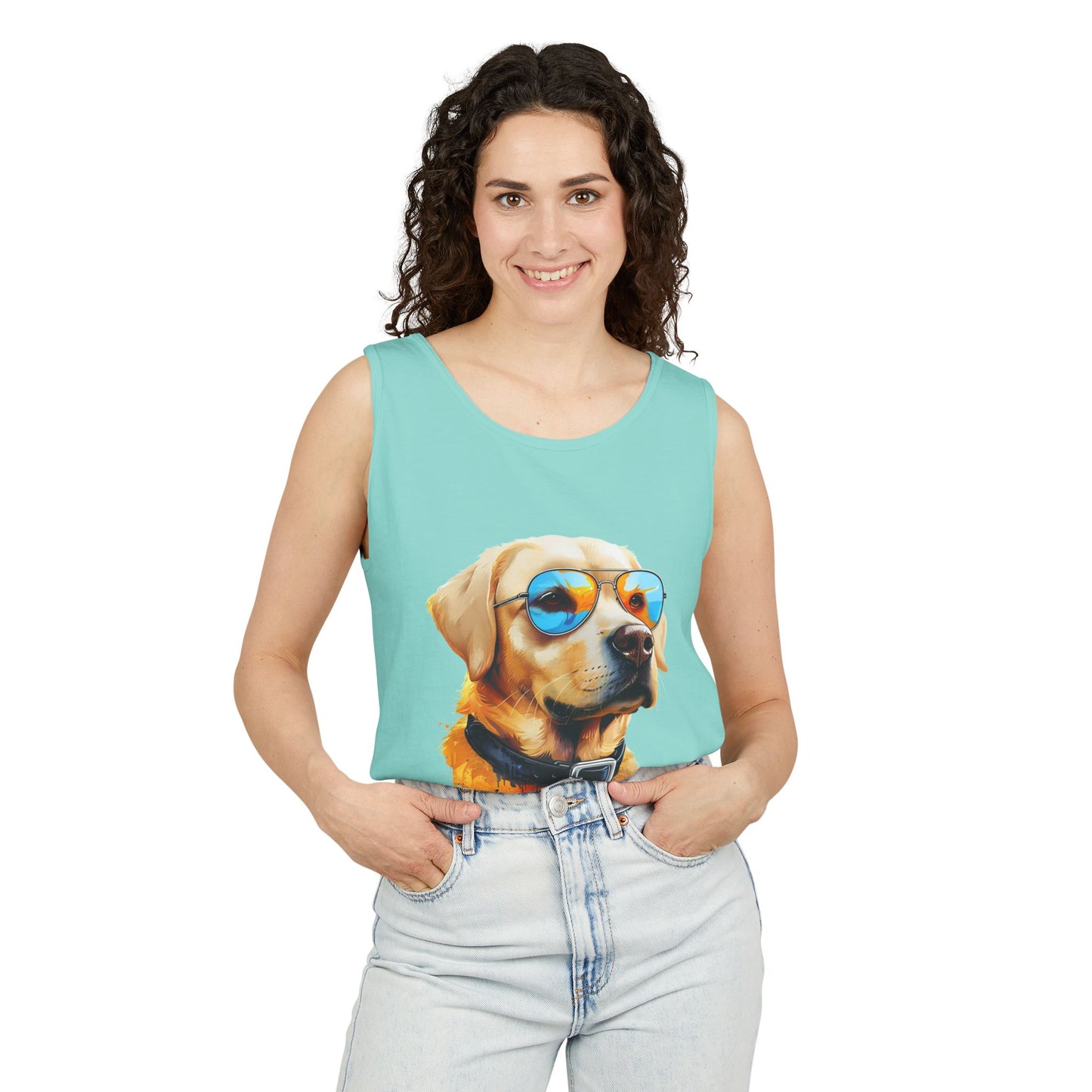 Colorful Labrador Retriever Art Tank Top - Summer Dog Lover Graphic Tee - Unisex Cotton Sleeveless Shirt