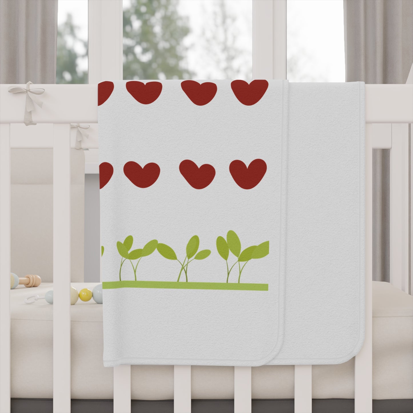 Farm Tractor Heart Blanket - Sowing Seeds of Love Toddler Throw - Nursery Decor Gift