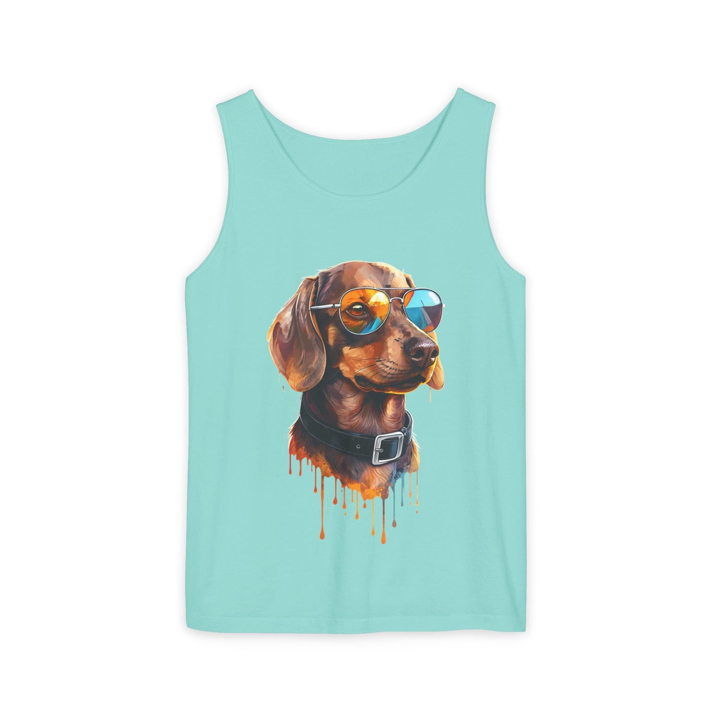 Colorful Dachshund Art Tank Top - Summer Dog Lover Graphic Tee - Unisex Cotton Sleeveless Shirt