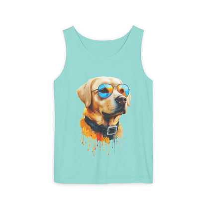 Colorful Labrador Retriever Art Tank Top - Summer Dog Lover Graphic Tee - Unisex Cotton Sleeveless Shirt