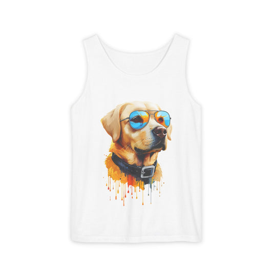 Colorful Labrador Retriever Art Tank Top - Summer Dog Lover Graphic Tee - Unisex Cotton Sleeveless Shirt