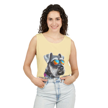 Colorful Schnauzer Art Tank Top - Summer Dog Lover Graphic Tee - Unisex Cotton Sleeveless Shirt