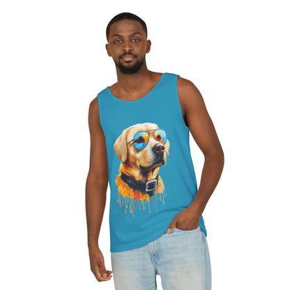 Colorful Labrador Retriever Art Tank Top - Summer Dog Lover Graphic Tee - Unisex Cotton Sleeveless Shirt