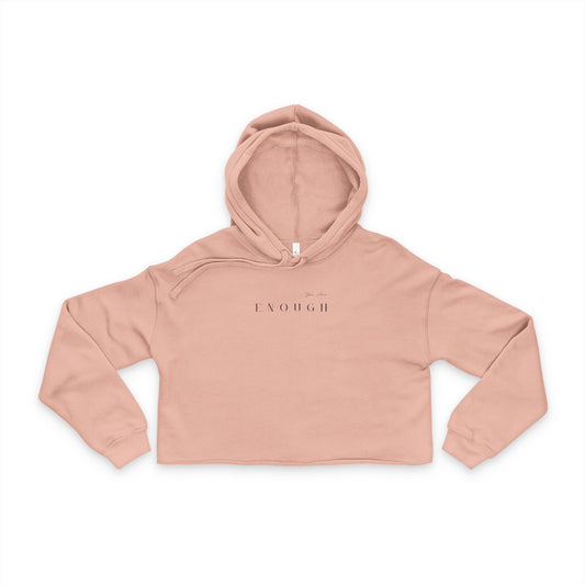 Chic Women's Cropped Hoodie - 'I AM ENOUGH'