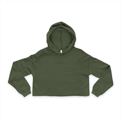 Chic Women's Cropped Hoodie - 'I AM ENOUGH'