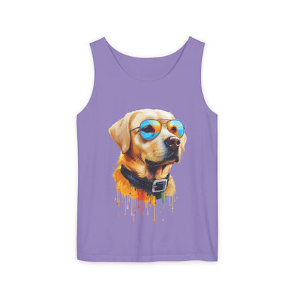 Colorful Labrador Retriever Art Tank Top - Summer Dog Lover Graphic Tee - Unisex Cotton Sleeveless Shirt