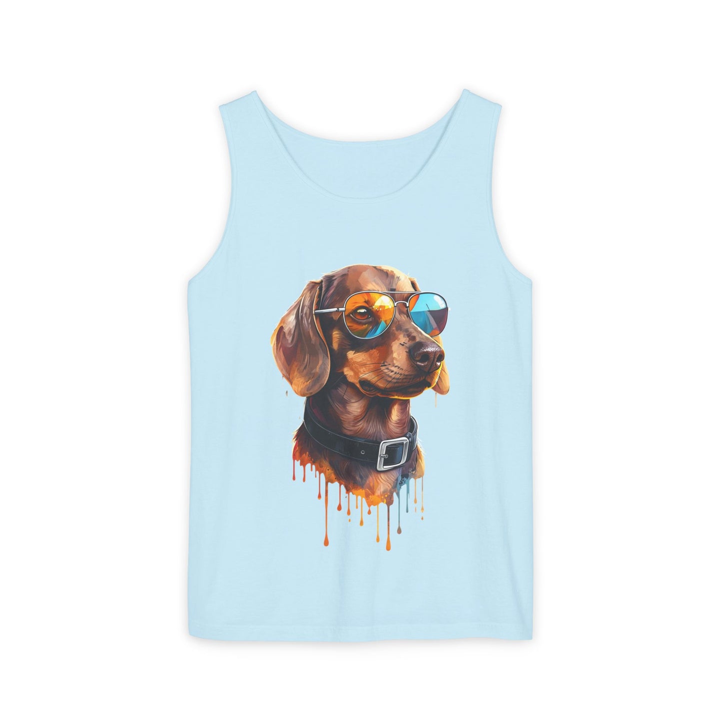 Colorful Dachshund Art Tank Top - Summer Dog Lover Graphic Tee - Unisex Cotton Sleeveless Shirt
