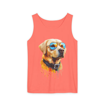 Colorful Labrador Retriever Art Tank Top - Summer Dog Lover Graphic Tee - Unisex Cotton Sleeveless Shirt
