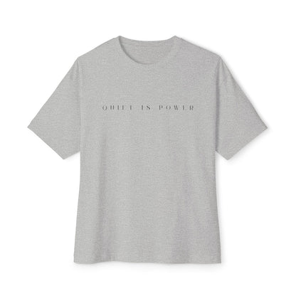 Quiet Is Power Minimalist White T-Shirt | Unisex Boxy Crew Neck Subtle Graphic Tee