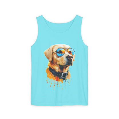 Colorful Labrador Retriever Art Tank Top - Summer Dog Lover Graphic Tee - Unisex Cotton Sleeveless Shirt