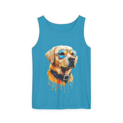 Colorful Labrador Retriever Art Tank Top - Summer Dog Lover Graphic Tee - Unisex Cotton Sleeveless Shirt